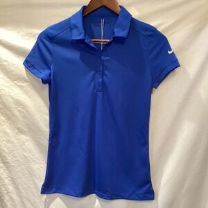 NWT Nike Golf Polo Shirt/Blouse Womens Blue Dri-FIT Short Sleeve Athletic Small